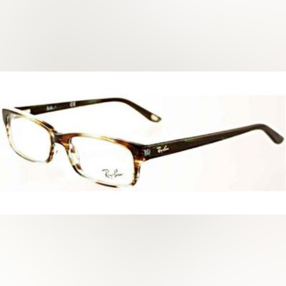 Ray Ban Eyeglasses RX 5187 5163 Azure Transp Brown Abd Teal Specks Unisex